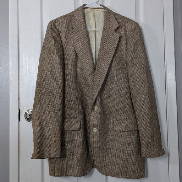 Vintage 70s ACTWU‎ Tweed Double Button Sport Coat by Stanley Blacker for The Bon - Picture 1 of 11